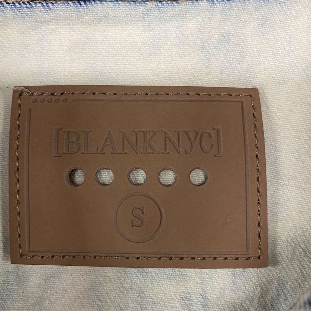 BLANKNYC Women’s Denim Trucker Jacket Size S American Flag Pre-Owned Excellent - Picture 2 of 16